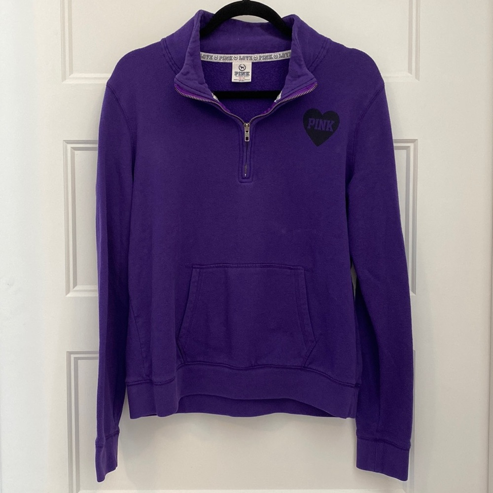 VICTORIA’S SECRET PINK — Purple Half Zip Pullover Sweatshirt